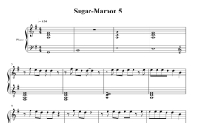 Maroon 5乐队《Sugar》钢琴谱