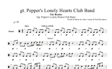 Beatles《gt.pepper's lonfely hearts club band》鼓谱_架子鼓谱