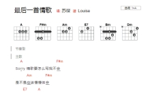 苏琛《最后一首情歌》吉他谱_A调吉他弹唱谱_和弦谱