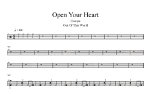 Europe《Open Your Heart》鼓谱_架子鼓谱