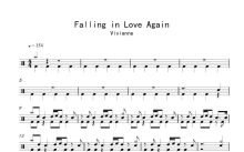 vivienne《Falling in Love Again》鼓谱_架子鼓谱