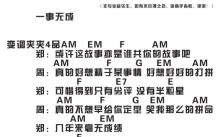 郑融/周柏豪《一事无成》吉他谱_吉他弹唱谱_和弦谱