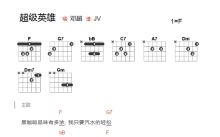 邓超《超级英雄》吉他谱_F调吉他弹唱谱_和弦谱