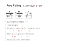 JohnMayer《Free Falling》吉他谱_F调吉他弹唱谱_和弦谱