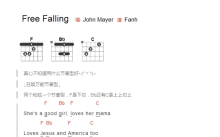 JohnMayer《Free Falling》吉他谱_F调吉他弹唱谱_和弦谱