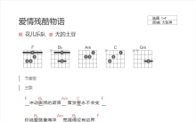 花儿乐队《爱情残酷物语》吉他谱_F调吉他弹唱谱_和弦谱