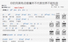 卢凯彤《你的完美有点难懂并不代表世界不能包容》吉他谱_C调吉他弹唱谱_和弦谱