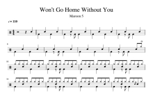 魔力红 maroon 5《won‘t go home without you》鼓谱_架子鼓谱