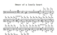 Yes《Owner of a lonely heart》鼓谱_架子鼓谱