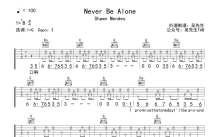 ShawnMendes《Never Be Alone》吉他谱_G调吉他弹唱谱