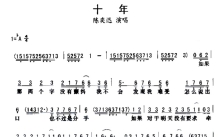 陈奕迅《十年》歌词_简谱