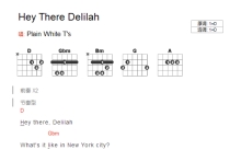 Plain White T's《Hey There Delilah》吉他谱_D调吉他弹唱谱_和弦谱