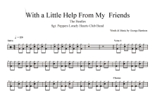 Beatles《With A Little Help From My Friends》鼓谱_架子鼓谱