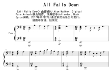 Alan Walker《All Falls Down》钢琴谱