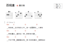 黄d玮《百视达》吉他谱_G调吉他弹唱谱_和弦谱