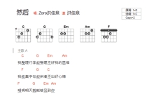 Zoro洪佳泉《然后》吉他谱_C调吉他弹唱谱_和弦谱