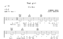 Olly Murs《That Girl》吉他谱_C调吉他弹唱谱