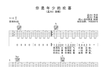 孟大C/王贰浪《你是年少的欢喜》吉他谱_吉他弹唱谱