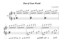 动画片《小美人鱼》插曲《Part of Your World》钢琴谱