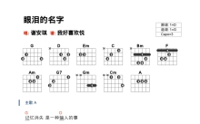 谢安琪《眼泪的名字》吉他谱_G调吉他弹唱谱_和弦谱