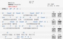 高慧君《忘了》吉他谱_C调吉他弹唱谱_和弦谱