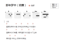 佳妮《那年梦中》吉他谱_D调吉他弹唱谱_和弦谱