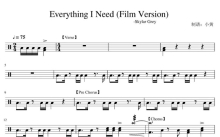 Skylar Grey《Everything I Need (Film Version)》鼓谱_架子鼓谱