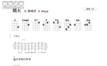 陈绮贞《烟火》_C调尤克里里谱