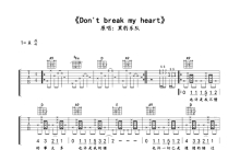 黑豹乐队《Don't break my heart》吉他谱_A调吉他弹唱谱