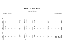 Justin Bieber《What Do You Mean》钢琴谱_钢琴简谱