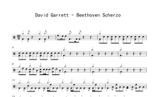 David Garrett（大卫·葛瑞特）《Beethoven Scherzo》鼓谱_架子鼓谱