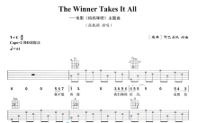 张靓颖《The Winner Takes It All》吉他谱_D调吉他弹唱谱