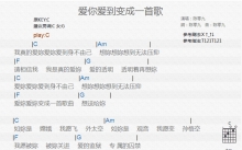 陈零九《爱你爱到变成一首歌》吉他谱_C调吉他弹唱谱_和弦谱
