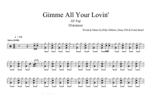Zz Top《Gimme All Your Lovin'》鼓谱_架子鼓谱