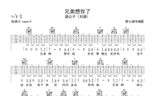 刘潇《兄弟想你了》吉他谱_C调吉他弹唱谱