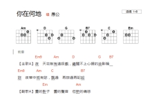 愚公《你在何地》吉他谱_B调吉他弹唱谱_和弦谱