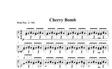 四级考级曲目《Cherry Bomb》鼓谱_架子鼓谱