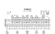 陈琳《不想骗自己》吉他谱_D调吉他弹唱谱_双吉他版