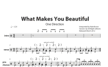 One Direction《What Makes You Beautiful》鼓谱_架子鼓谱