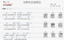 王翰《世界末日说再见》吉他谱_C调吉他弹唱谱_和弦谱