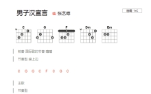 张艺德《男子汉宣言》吉他谱_C调吉他弹唱谱_和弦谱