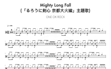 ONE OK ROCK《Mighty Long Fall》鼓谱_架子鼓谱