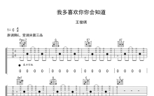 王俊琪《我多喜欢你你会知道》吉他谱_C调吉他弹唱谱