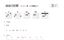 江一燕《给自己的歌》吉他谱_C调吉他弹唱谱_和弦谱