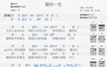 秀兰玛雅《爱你一生》吉他谱_C调吉他弹唱谱_和弦谱
