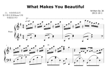 《What Makes You Beautiful》钢琴谱
