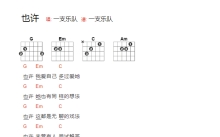 一支乐队《也许》吉他谱_吉他弹唱谱_和弦谱