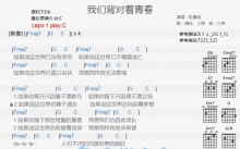 轻晨电《我们背对着青春》吉他谱_C调吉他弹唱谱_和弦谱