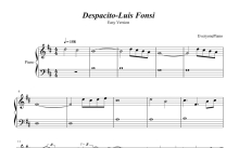 Luis Fonsi《Despacito》钢琴谱