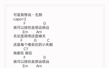 左颜《可是我想说》吉他谱_C调吉他弹唱谱_和弦谱